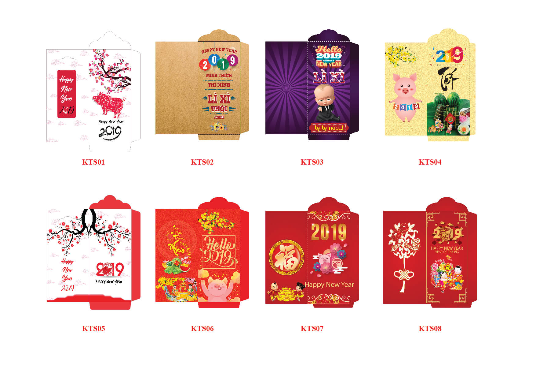 Mẫu bao lì xì dễ thương
